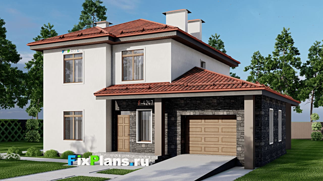 Двухэтажный дом F-4247 — фасад